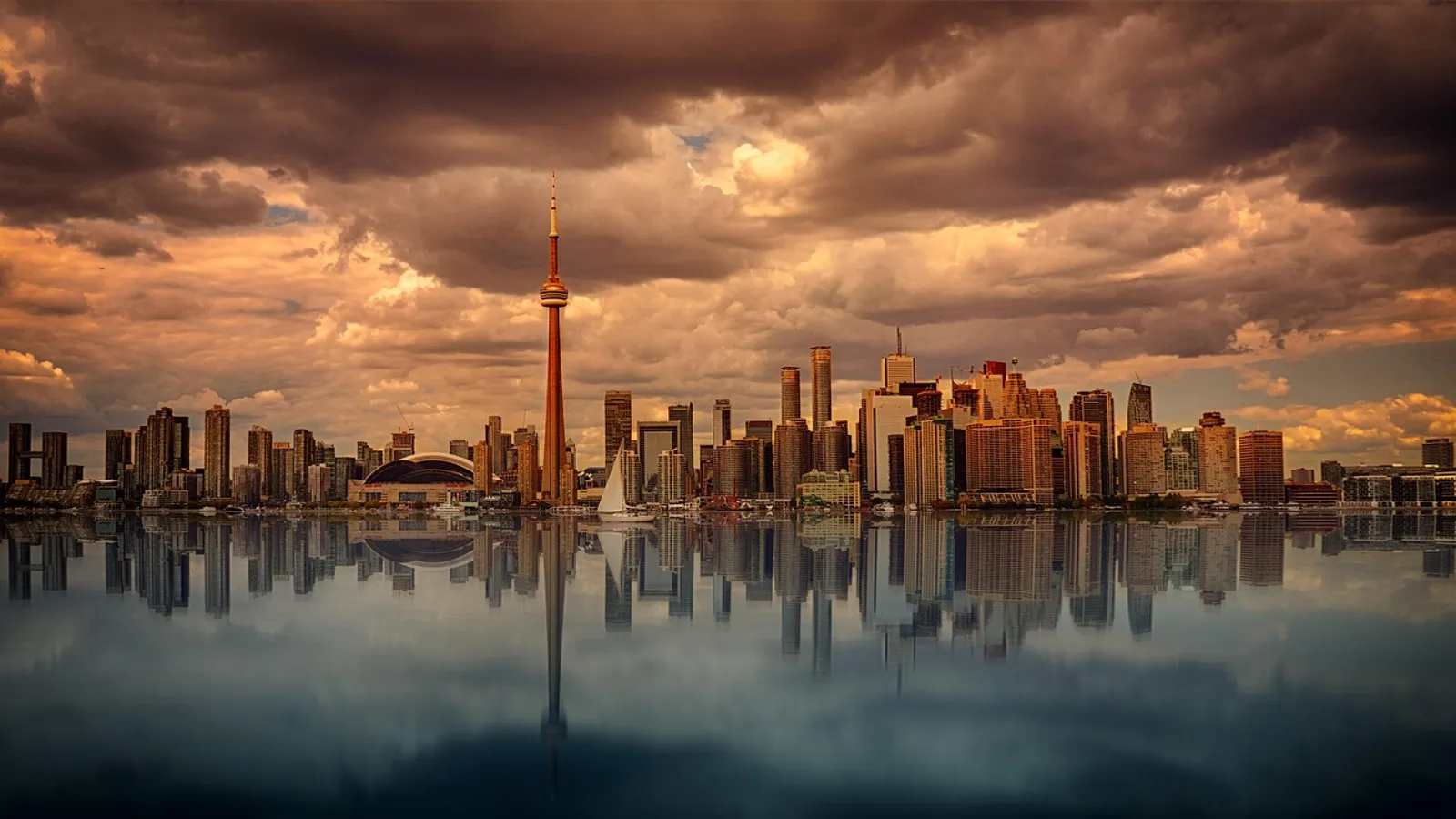 Canada toronto skyline sunset dawn